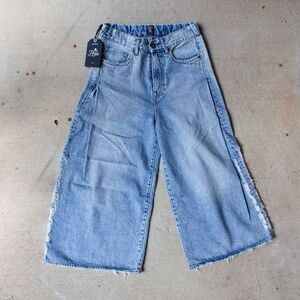 PRPS Womens Gaucho Cropped Wide Leg Jeans Light Wash Sample